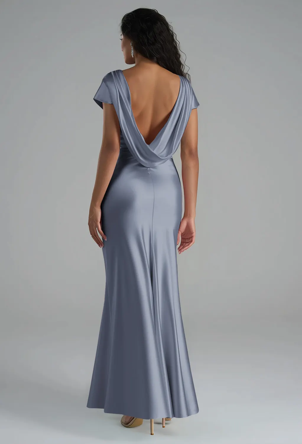 AW Lacey Dusty Blue  Bridesmaid Dresses